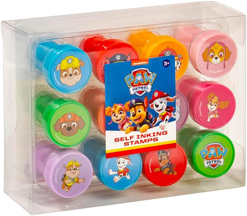 Stamp Set - Self-Inking Stamps in Various Paw Patrol Motifs by Chase, Marshall, Skye, Rubble, Zuma - Gift for Children