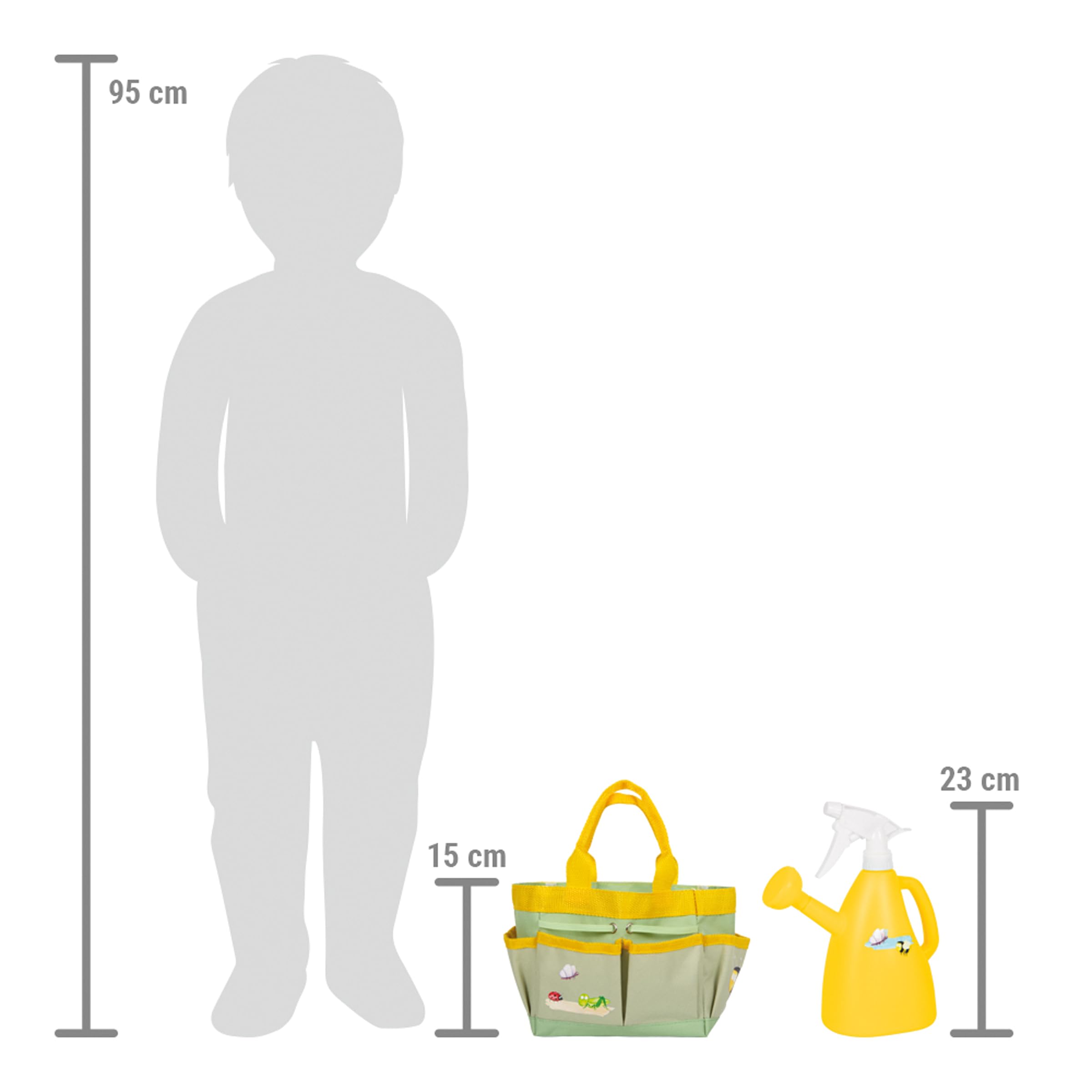 small foot Bolsa Herramientas de jardín Tiny Garden Infantil Madera Metal, a Partir de 3 años, 12664, Multicolor