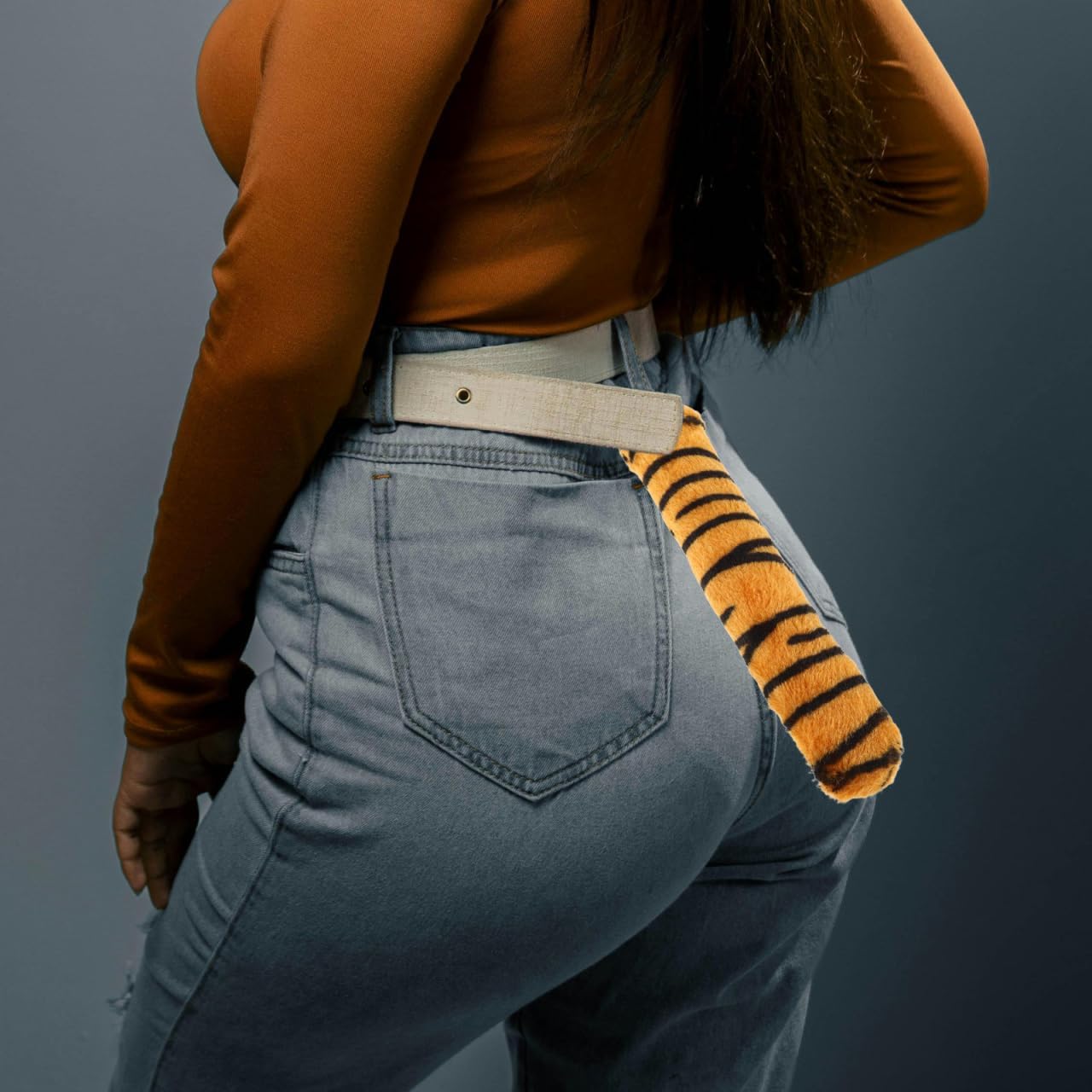 VALICLUD Tiger Tail Costume Accessory Faux Fur Tail for Kids and Adults