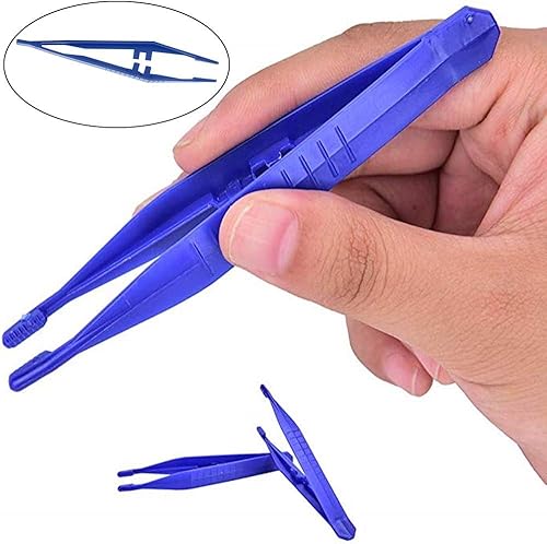24 Pcs Disposable Plastic Tweezers - First Aid Forceps Kit