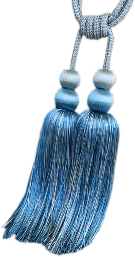 1 Pair Double Ball Style Tassels Curtain Tiebacks Holdbacks Home Decorative Curtain Rope Tiebacks Curtain Buckle for Living Room & Bedroom Decoration (Orange)