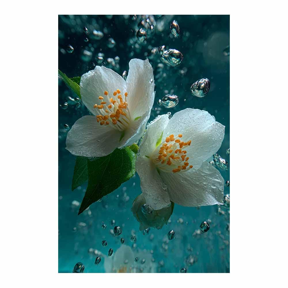 Xeniou Multicolor Flower Canvas Wall Art Whites Jasmine Bubbles Canvas Wall Art, For Living Room Bedroom Home Wall Decoration(Multicolor)-80X120cm Unframed
