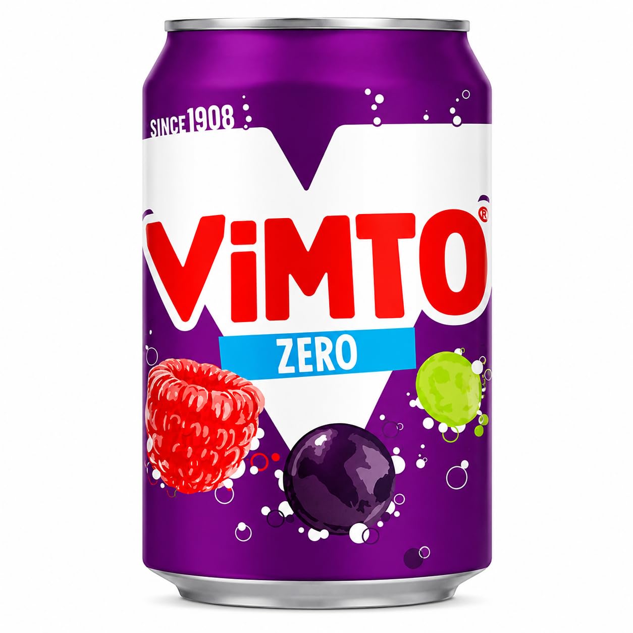 Vimto Original Real Fruit, Blackcurrant, Grape & Raspberry - No Added Sugar Fizzy Fruity Soft Drink - Multipack Cans (24 X 330ml)