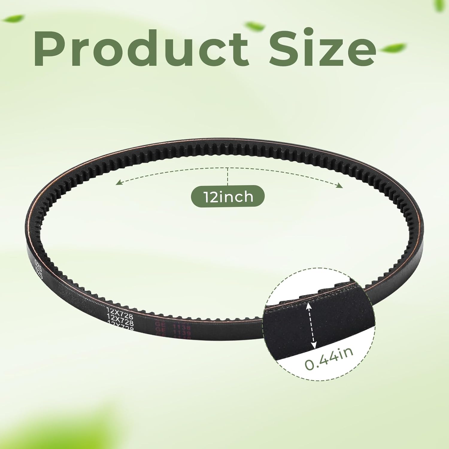 20343 Drive Belt Replacement for Earthquake 20015 Tiller Cultivator with 99cc Engine,Tiller Belt Fits 12 X 728 Type 4L Tooth HA