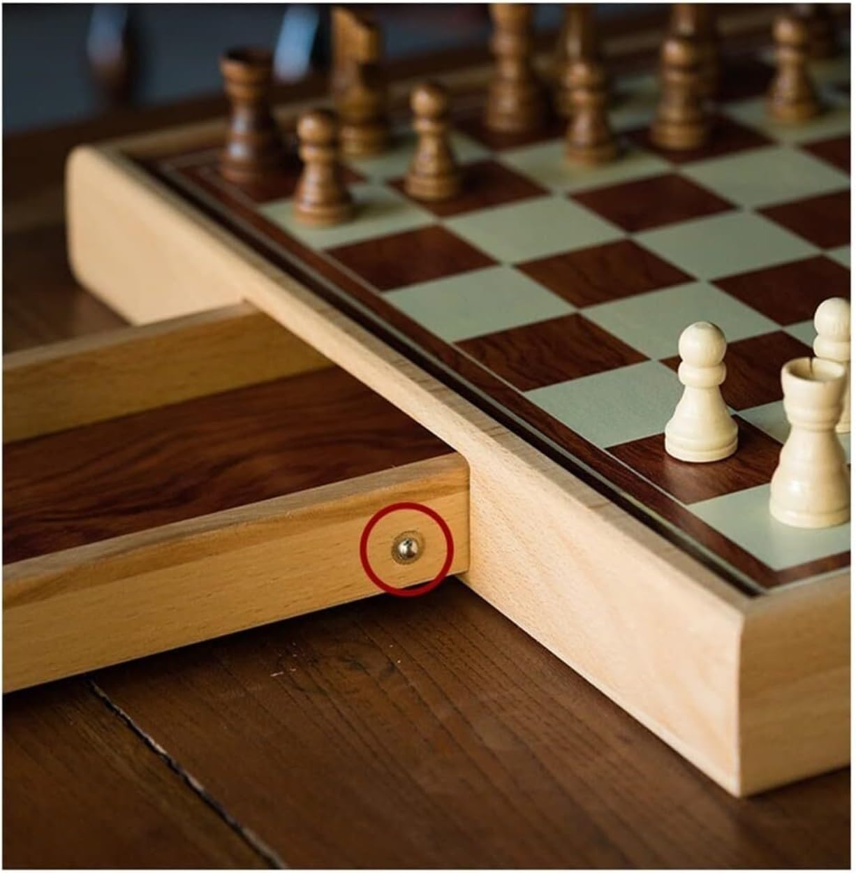 Szachy Szachownica Do Gier Planszowych Szuflada Do Przechowywania Szachy Wysokiej Klasy Drewniana Klasyczna Gra Planszowa Przenośna Dla Początkujących Chess Jeu