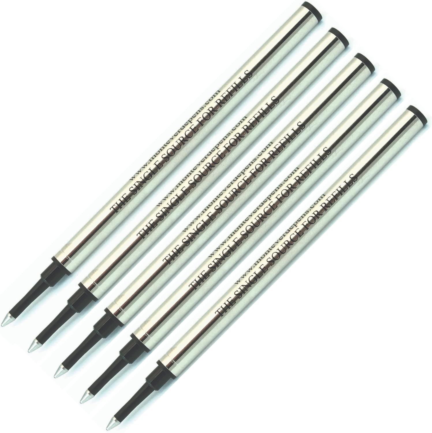 Pen Savings Zestaw combo Monteverde Slim Rollerball Części zamienne kompatybilne z długopisami Sheaffer z pokrywką, opakowanie 5 sztuk, W23, środkowa końcówka (niebieska)