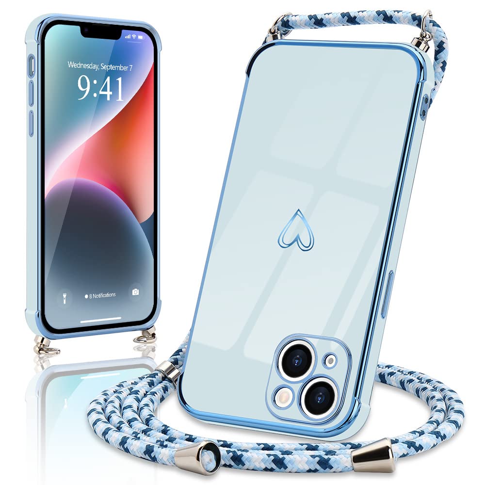 Custodia IPhone 14 Pro Micoden Silicone TPU Morbida Con Cuore - Grigia, Antiurto, Supporta Ricarica Wireless