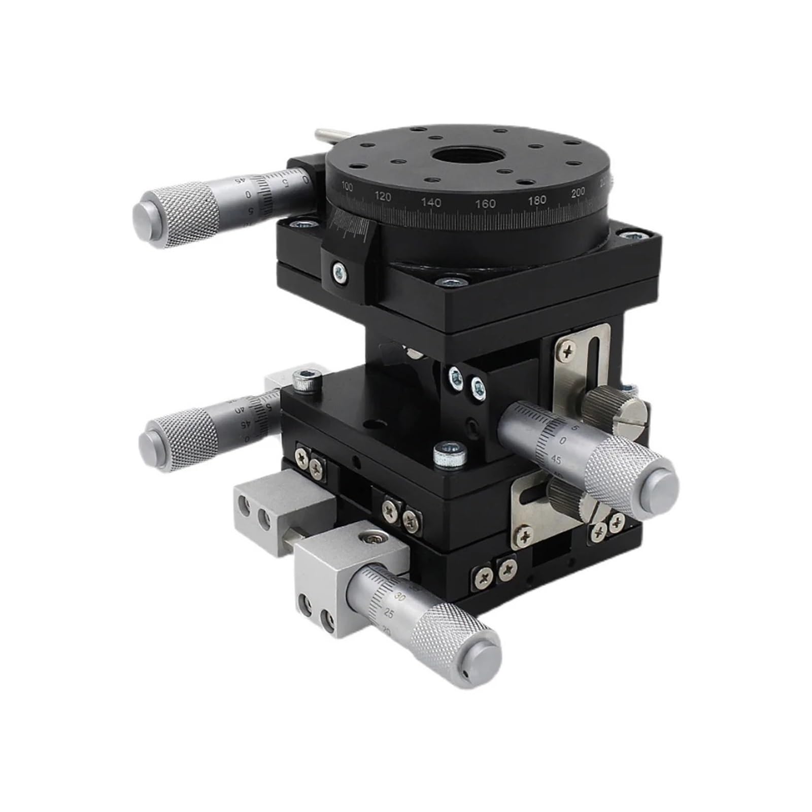 IGNVXMGKP Manual Linear Stage, XYZR axis 60 * 60mm 4 Axis Platform Bearing Sliding Table 29.4N