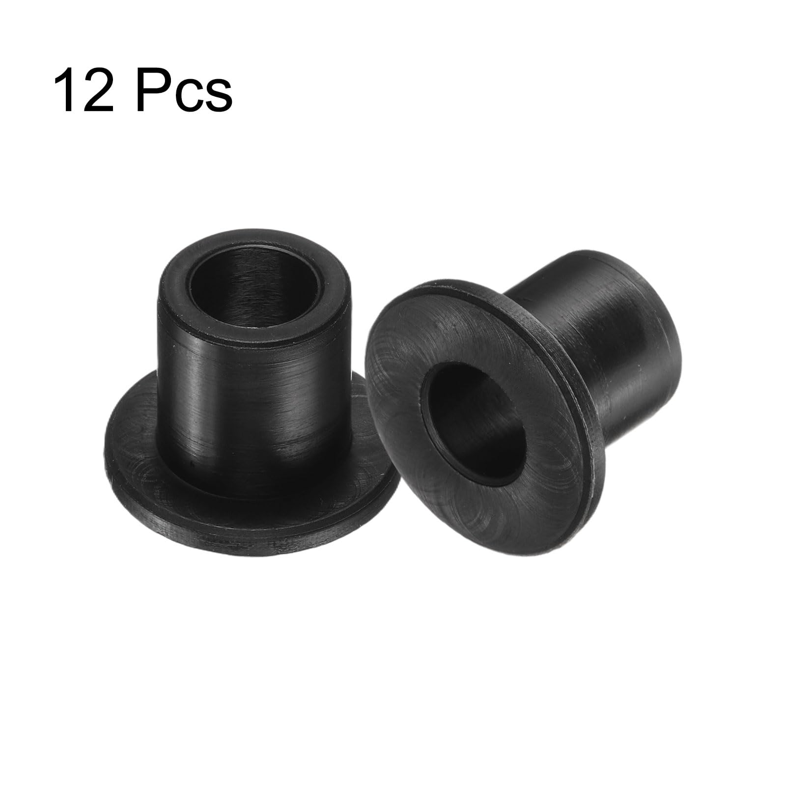 QUARKZMAN 12Pcs Douilles à Bride en Plastique ID 10,2mm X OD 15,9mm X Longueur 19,2mm Douilles en Nylon, Noir