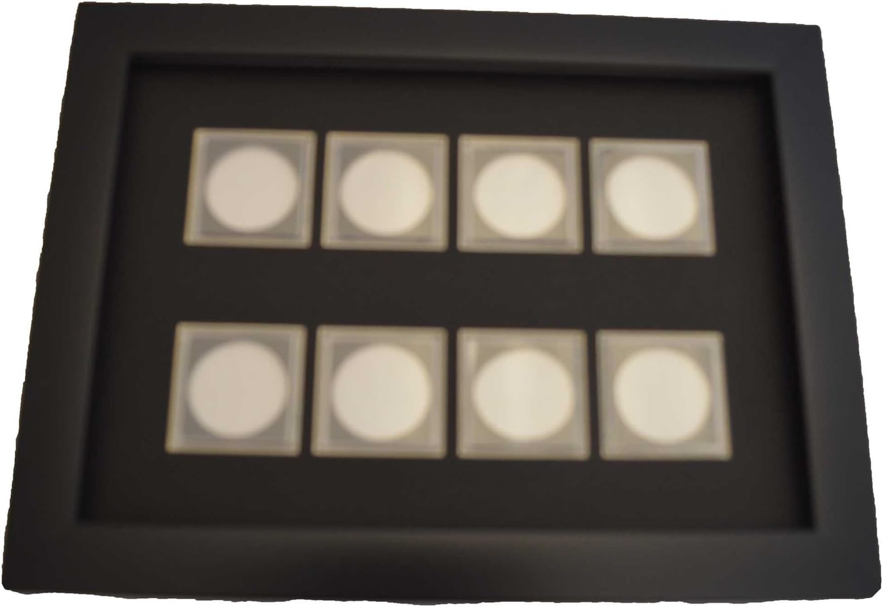 Black coin frame for 8 x 27 mm coins (in square capsule)