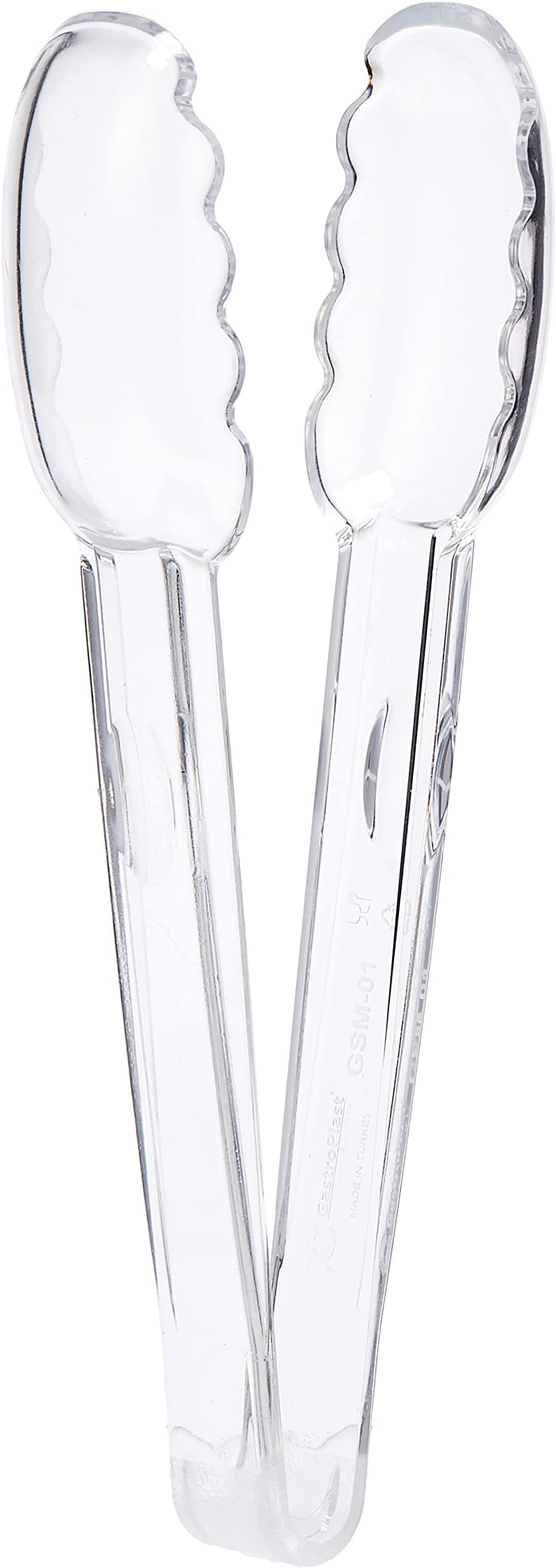 Gastroplast Polycarbonatescallop Tong, Hard Plastic Serving Tong, Clear, Gsm-01