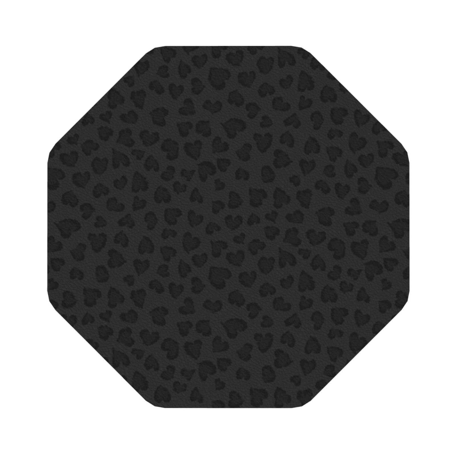 Leopard Pattern PU Leather Coasters Set of 6 Octagon Drink Coasters