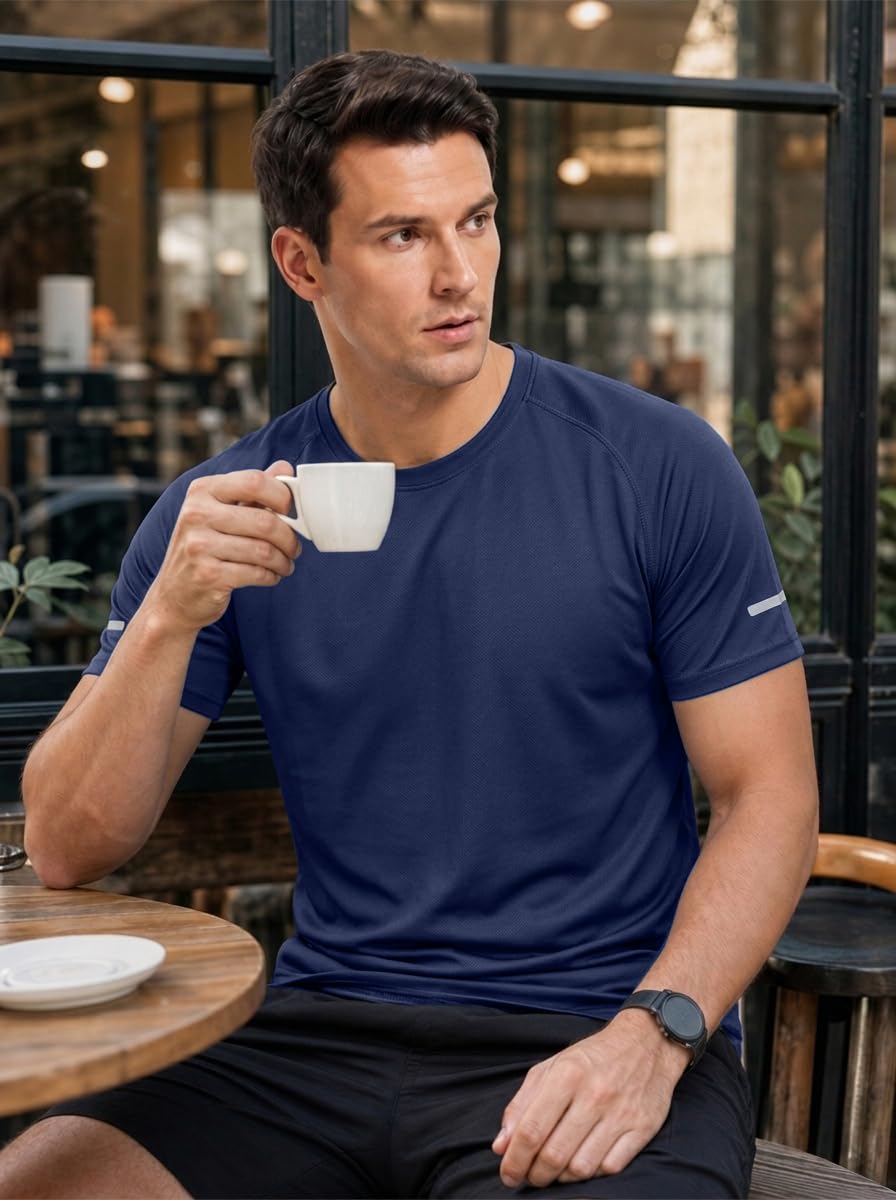 HUAKANG 3 Pezzi Magliette Uomo Manica Corta Running Shirt Palestra Fitness | Asciugatura Rapida,Sportiva,Running T-Shirt,Palestra Fitness