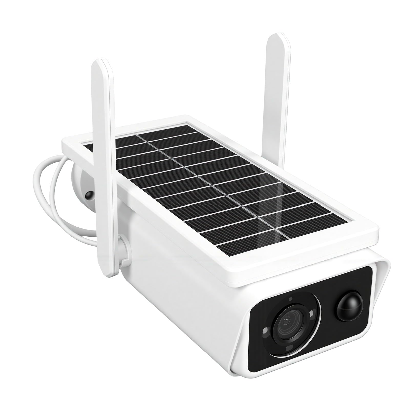 Sxhlseller Telecamera di Sicurezza Solare, Risoluzione 3Mp 2,5K Registrazione 24 Ore su 24, 7 Giorni su 7 Rilevamento Oggetti Ai Telecamera di Sicurezza Domestica Wi-Fi Solare, Avvisa