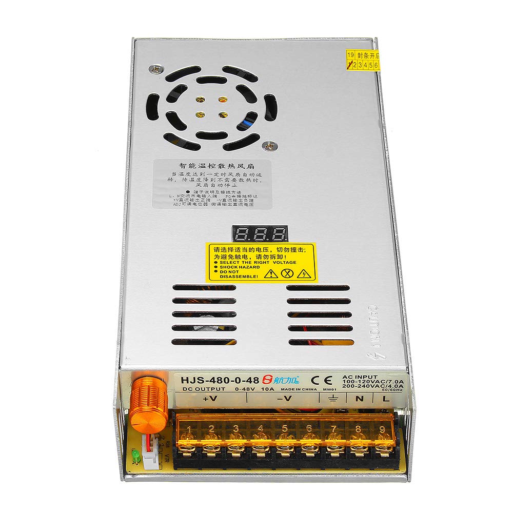 Cambio De Fuente De Alimentación Transformador Ajustable AC 110/220V A DC 0-48V 10A 480W con Pantalla Digital