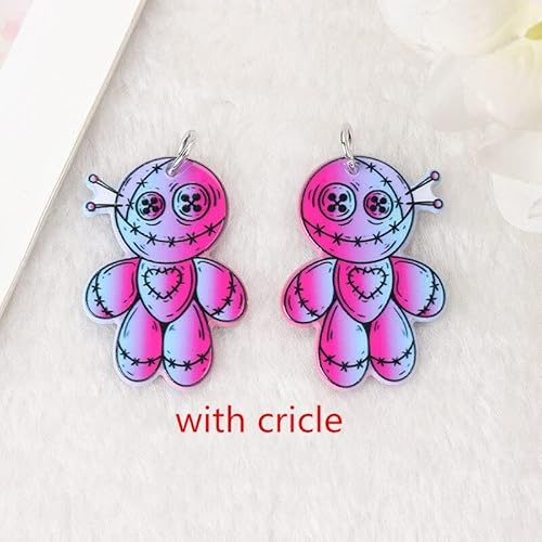 qingcheng 8 st gotiska halloweenberlocker gravsten skalle gift flaska gradient akryl hjärta smycken fynd för gör-det-själv-tillverkning (metallfärg: ljusgul guldfärg)