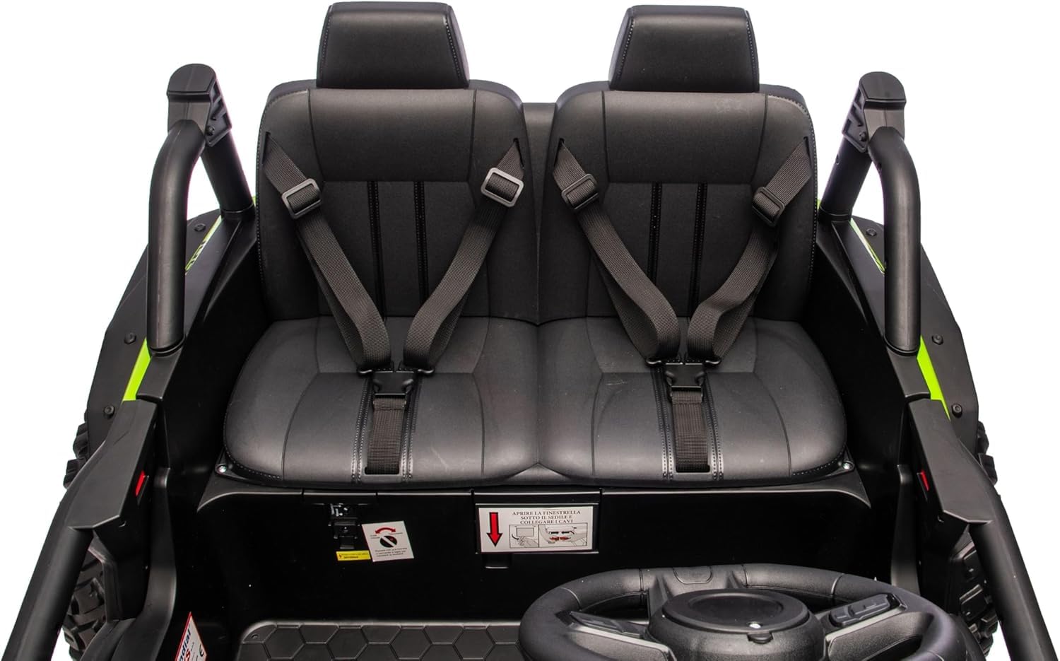 Macchina Elettrica 4x4 Motori 24V Maxi Buggy Honda Talon Fuoristrada 2 Posti per Bambini Ruote in Gomma Cinture a 3 Punti Telecomando Bluetooth fino a 60kg