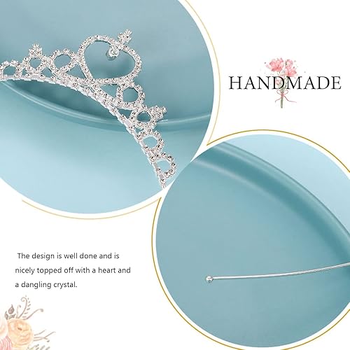 Miniatura 5 de Gortin Corona de tiara de cristal para niñas, corona de princesa plateada para fiesta de cumpleaños, diadema de diamantes de imitación, tocados de