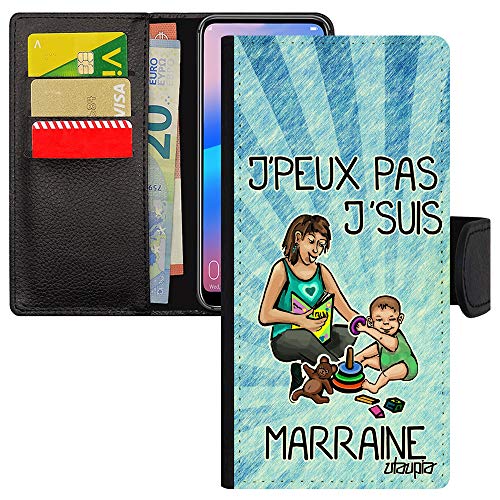 Coque Galaxy A31 j'peux pas j'suis marraine rigide simili cuir
