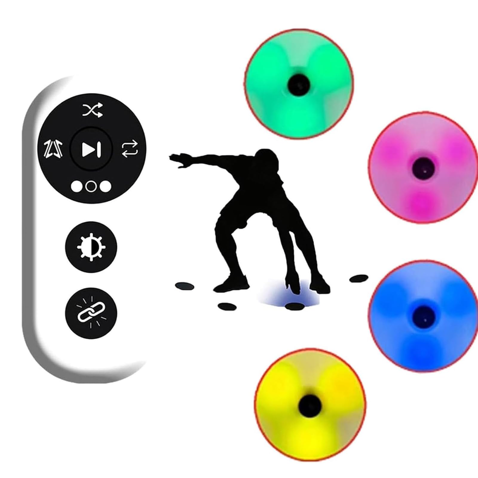 PPLDABNK 3/4/6/8/10 Reaction Training Light, Agility Training Lights, Sports Fitness Lights, 4 Modes + Remote Control, Hand Eye Coordination Training Agility Light Pods for Improve Speed,4 Lights,Red