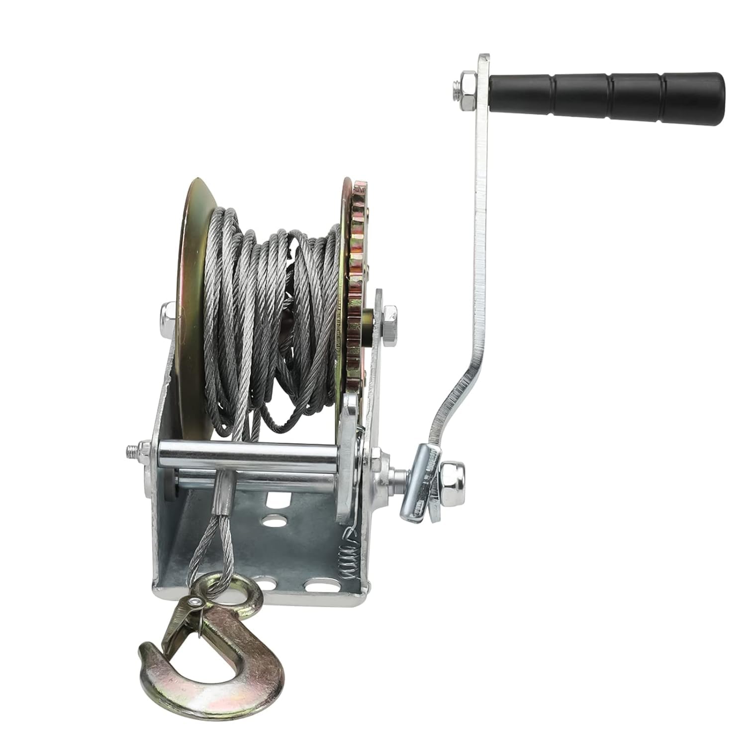 Hand Winch 1200 lbs Heavy Duty Hand Crank Steel Cable Gear Winch with 27ft Steel Rope & Safety Hook for ATV, Boat, Trailer, and Towing-image-16