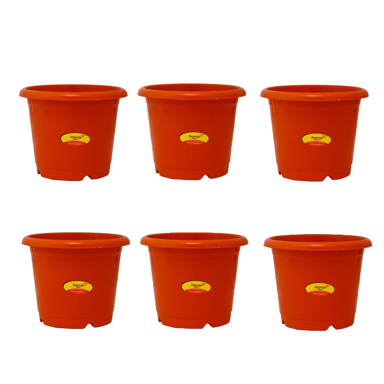 Synergy Plast Plastic Round Shape Flower Pots 6 Pcs, 12 Inch Heavy Duty Plant Containers/Planter/Gamla/Plant Pot for Gardening, Balcony, Terrace, Home Decor Indoor & Outdoor Planting (Red) (B07MPTH5R5) Amazon Price History, Amazon Price Tracker