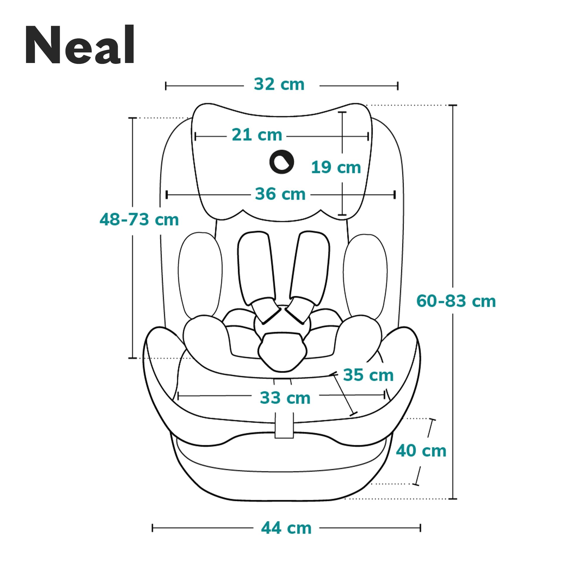 LIONELO Neal fotelik samochodowy do 36kg, zabezpieczenia boczne, Homologacja i-Size, modny design, system montażu ISOFIX, 4-12 rok życia, regulowana wysokość zagłówka, Karta Dziecka (Czarny) | i-Size, 3-stopniowa regulacja oparcia, zagłówek z regulacją wy