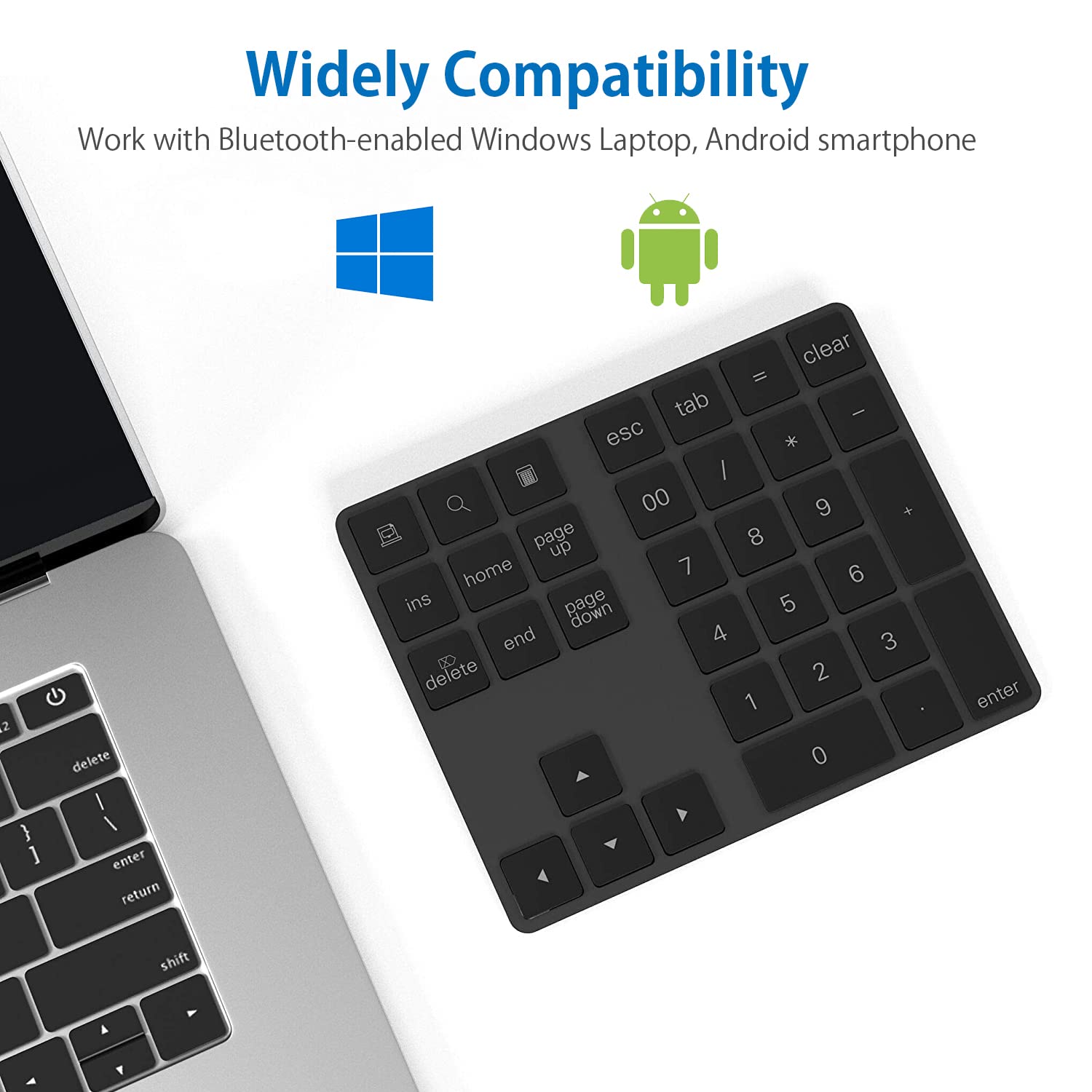 Tastierino Numerico Bluetooth E 2.4G - Doppia Modalità, 34 Tasti Con Display | Per PC, Mac, Tablet - Foto 2