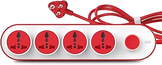 GM 10 Amp Extension Board with 2 Metre Heavy Duty Copper Extension Cord – 4 International Sockets, Master Switch, LED Indicator with Safety Shutter | GM 3257