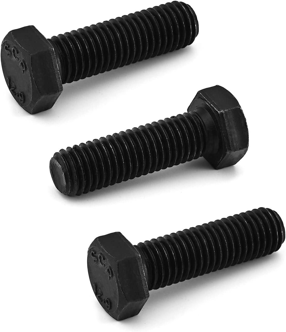 MroMax 5Pcs M12 x 40mm Left Hand Hex Bolts, 12.9 Grade Carbon Steel | Reverse Thread Hexagon Head Screws Bolts for Pool Pump Impellers, Hydraulic Flow Pumps, Marble Cutters & Truck Hubs