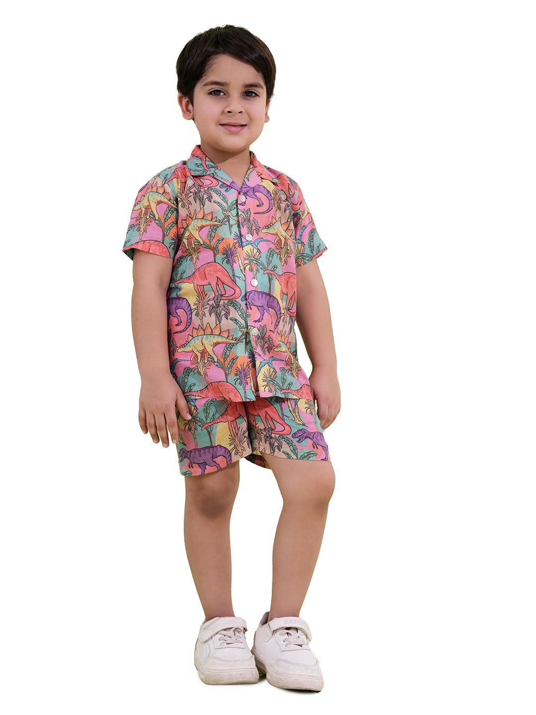 AJ DEZINES Kids Cotton Half Sleeve Shirt and Shorts Co-ords Set for Boys – Casual Outfit | Vacation & Beach Wear |Abstract Printed Design for boys – Regular Fit (CO-1015-$P)