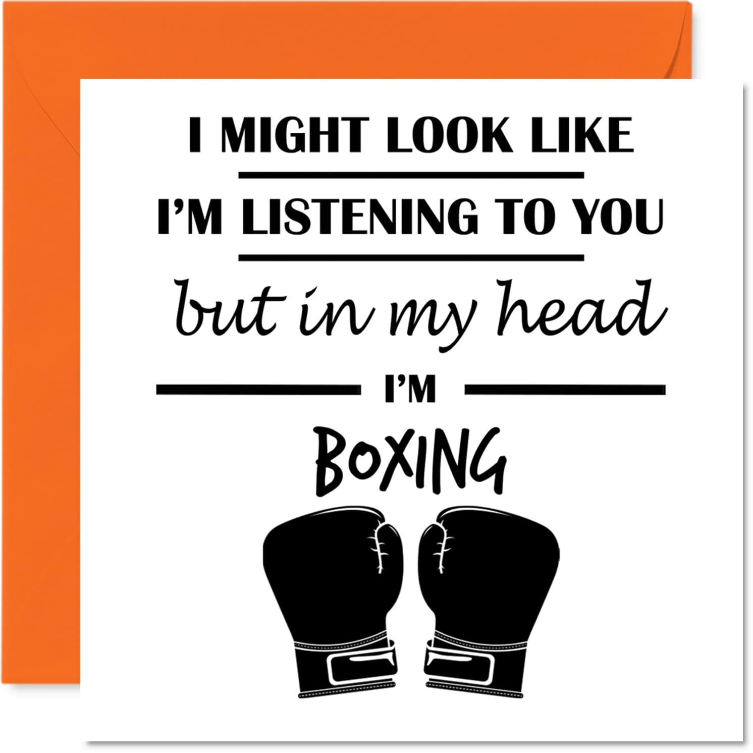 Boxing Birthday Card for Men Women - In my Head - Happy Birthday Card for Friend Husband Nan Auntie, 145mm Bday Greeting Cards
