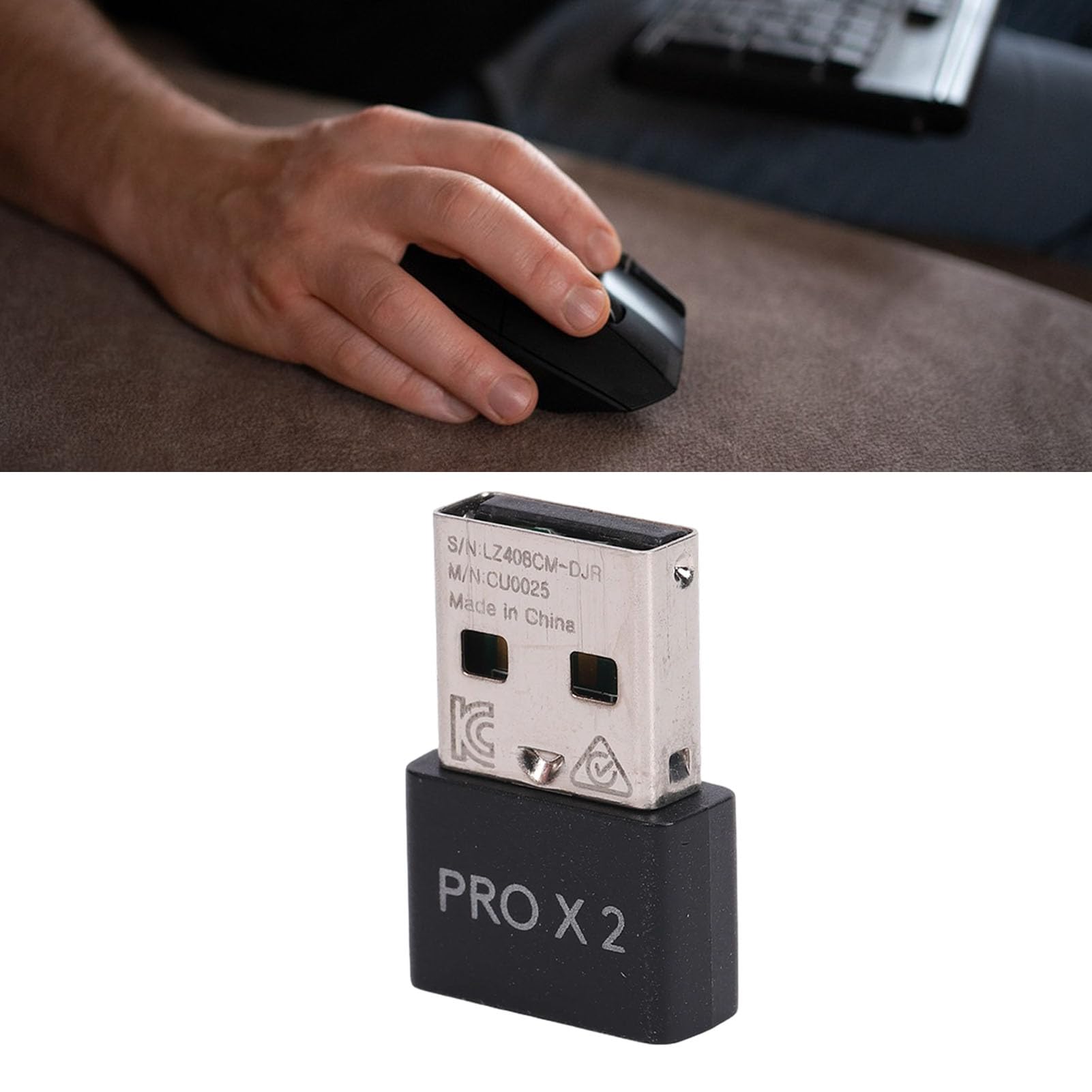 Fabater Dongle USB Inalámbrico para G Pro X Superlight 2, Reemplazo del Adaptador del Receptor del Ratón del Dongle USB de Baja Latencia de 2KHz