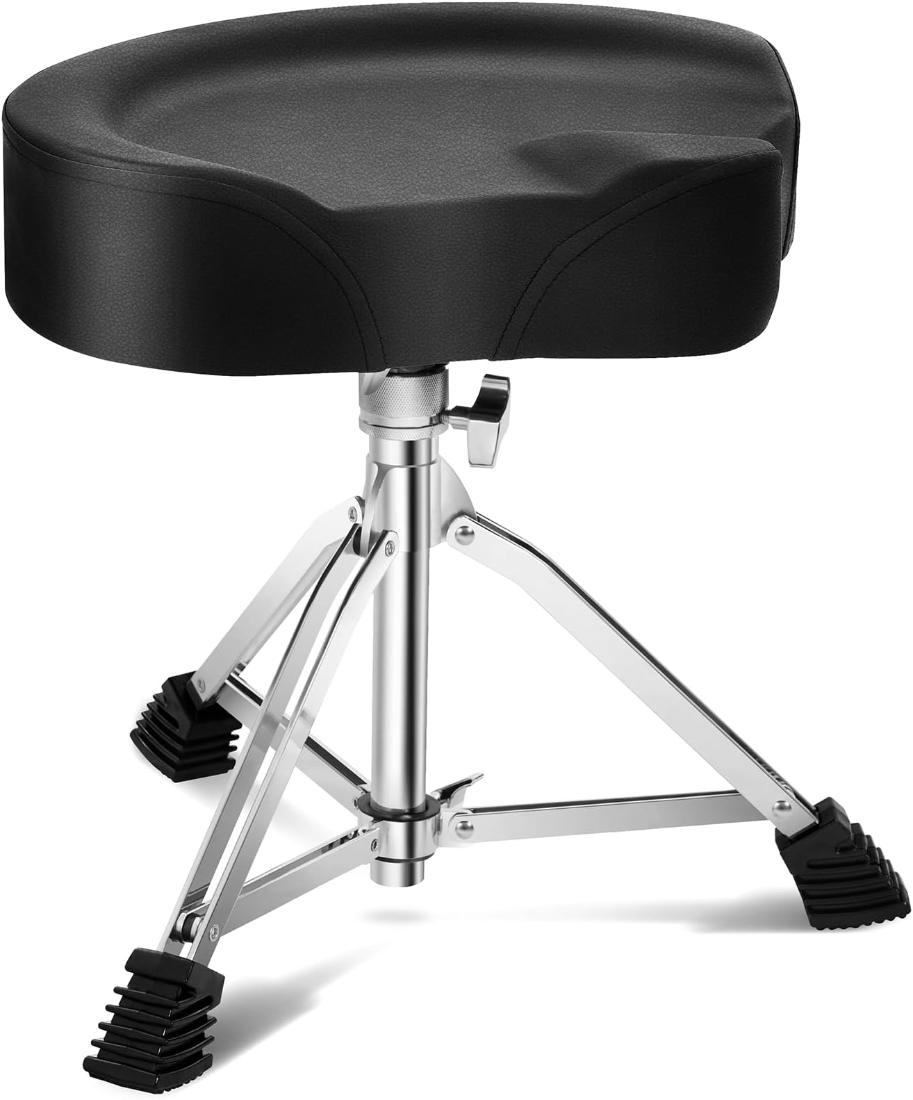 Heavy-Duty Drum Throne - Adjustable Height 17.13-23.62 Inches, Comfortable PU Surface, Extra-Thick Seat, 400 lbs Weight Capacity, Ideal for Adult Drummers