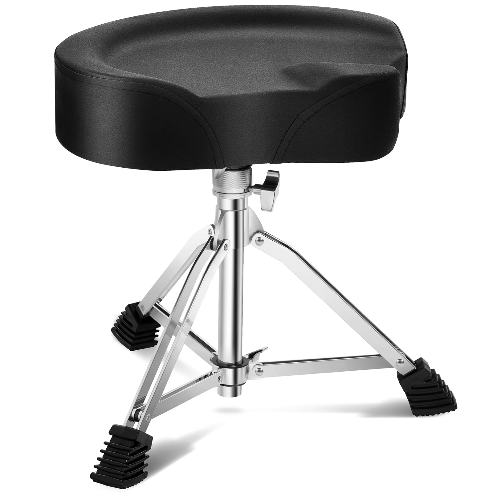 AODSK Heavy-Duty Drum Throne - Adjustable Height 17.13-23.62 Inches, Comfortable PU Surface, Extra-Thick Seat, 400 lbs Weight Capacity, Ideal for Adult Drummers