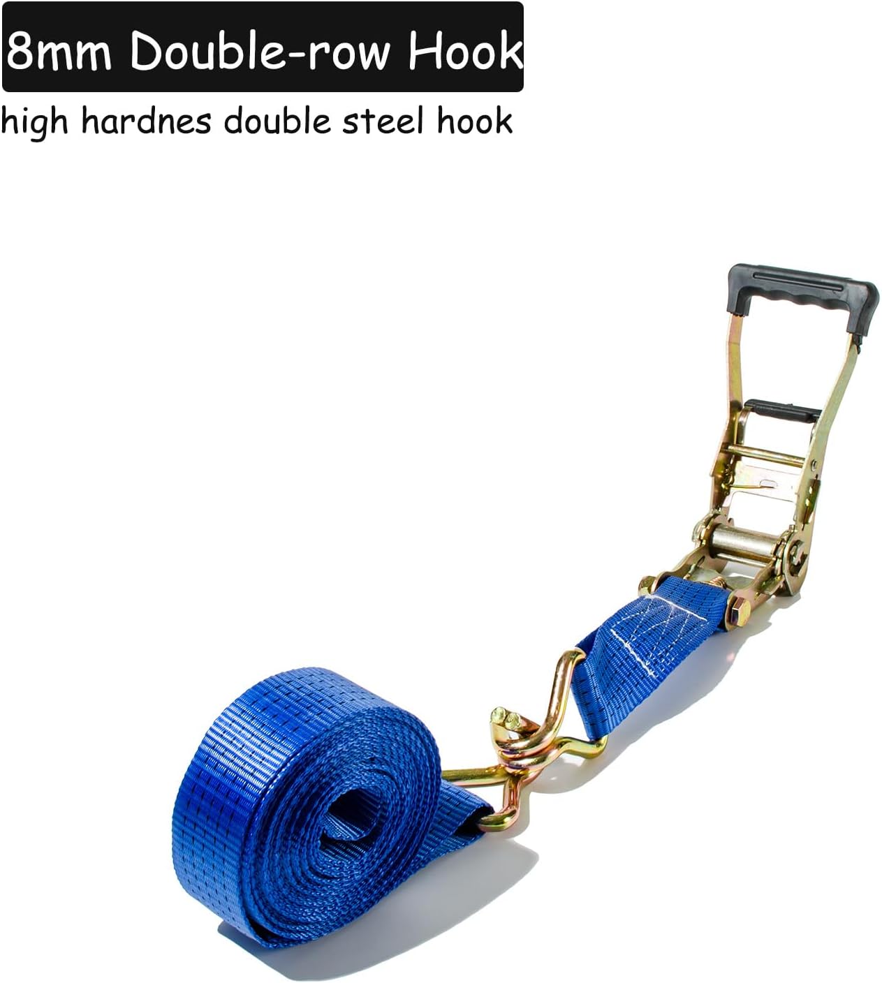 4 Pack 2 Inch Ratchet Straps Heavy Duty, 8800lbs Break Strength, 20ft Tie Down Straps Ratchet with Double J Hook, Cargo Ratchet Straps for Truck, Trailers, Motorcycle