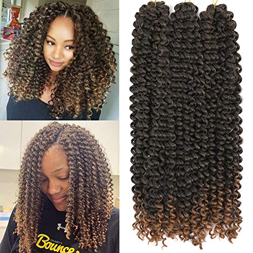 6 Packs Deep Twist Braiding Hair Pre Looped Ripple Deep Twist Crochet Braids 18Inch Beach Curl Crochet Synthetic Hair Beach Twist Crochet Hair for Women 22 Strands/Pack