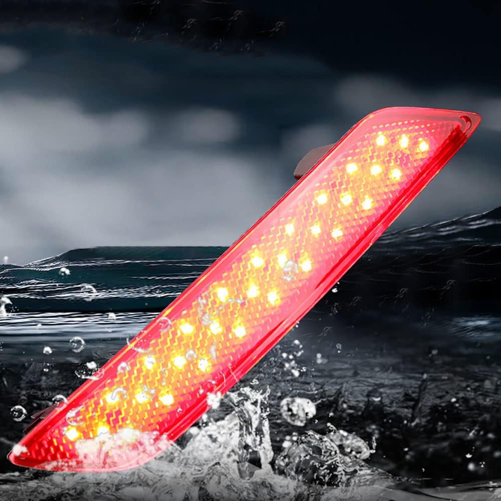 Brake Tail Turn Signal Lights, LED Bumper Reflector, Compatible with Honda Civic Sedan 2013-2015