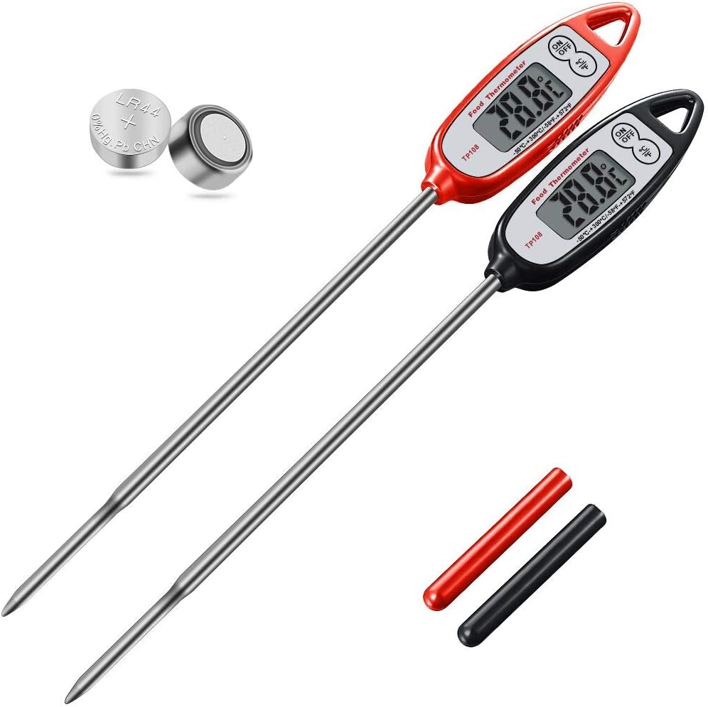 Digital Meat Thermometer (2 pack),Kuger Instant Read Kitchen Thermometer for Cooking with Stainless Steel Probe,Candy Thermometer,BBQ Grill Accessories