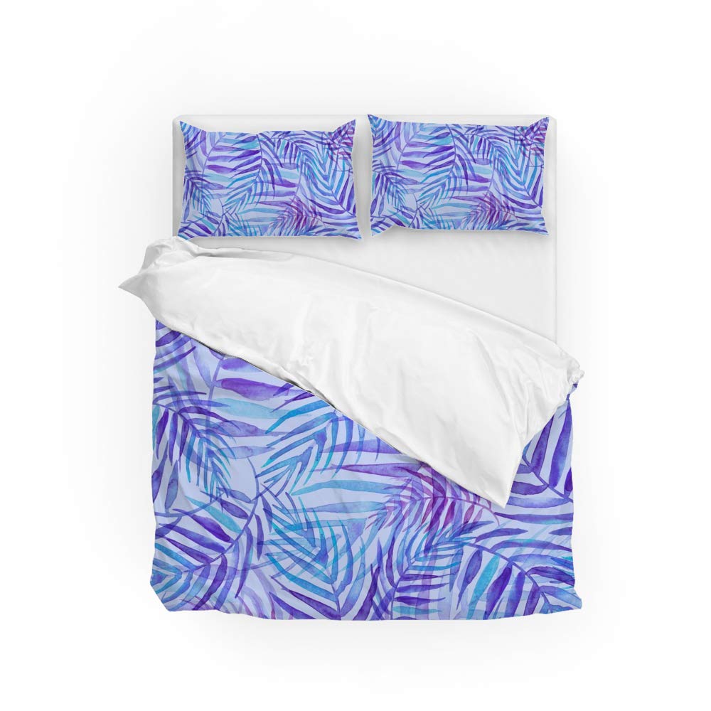 Housse de couette et 2 taies d'oreiller en parure de lit 3 pièces au tissu doux et respirant