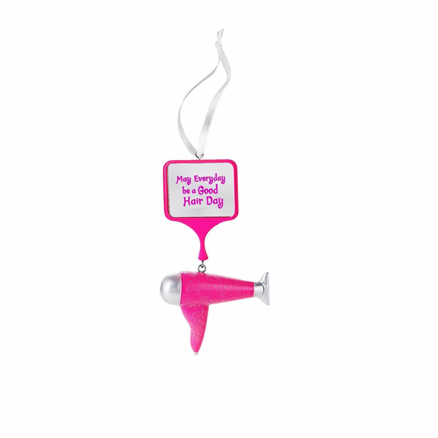 Direct Import 1dir1738 Hairstyling- Pink Dryer and Mirror Ornament