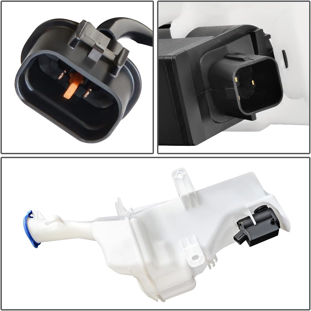 Auto Dynasty KI1288115 Factory Style Car Windshield Washer Reservoir Tank - Reservoir Cap | Fluid Level Sensor | Washer Fluid Pump - Compatible with Forte Hatchback 14-16, White