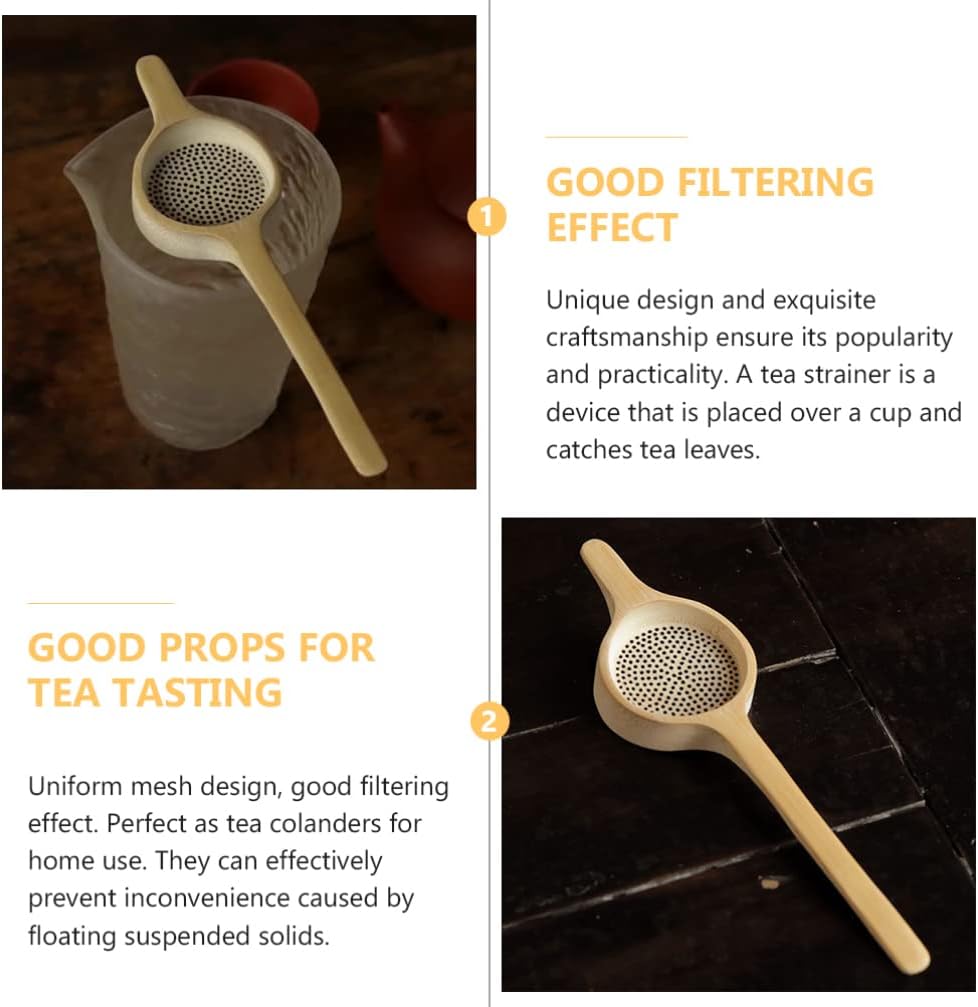 Tea Infuser, Tea Filter Tea Colander Infuser Natural Tea Strainer Fine Mesh Tea Infuser Loose Tea Infuser Mesh Tea Strainers Fu Tea Infuser Punch Tool Bamboo