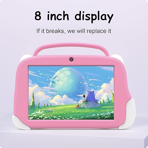 Miniatura 3 de Aheadthink Tableta para niños de 8 pulgadas 4GB RAM 32GB ROM Expansión de 512GB, con estuche protector de silicona, cámara dual, para educación y