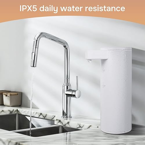 Miniatura 6 de Dispensador automático de jabón de acero inoxidable con sensor, dispensador de jabón infrarrojo, eléctrico, IPX5, impermeable, USB-C, sensor de