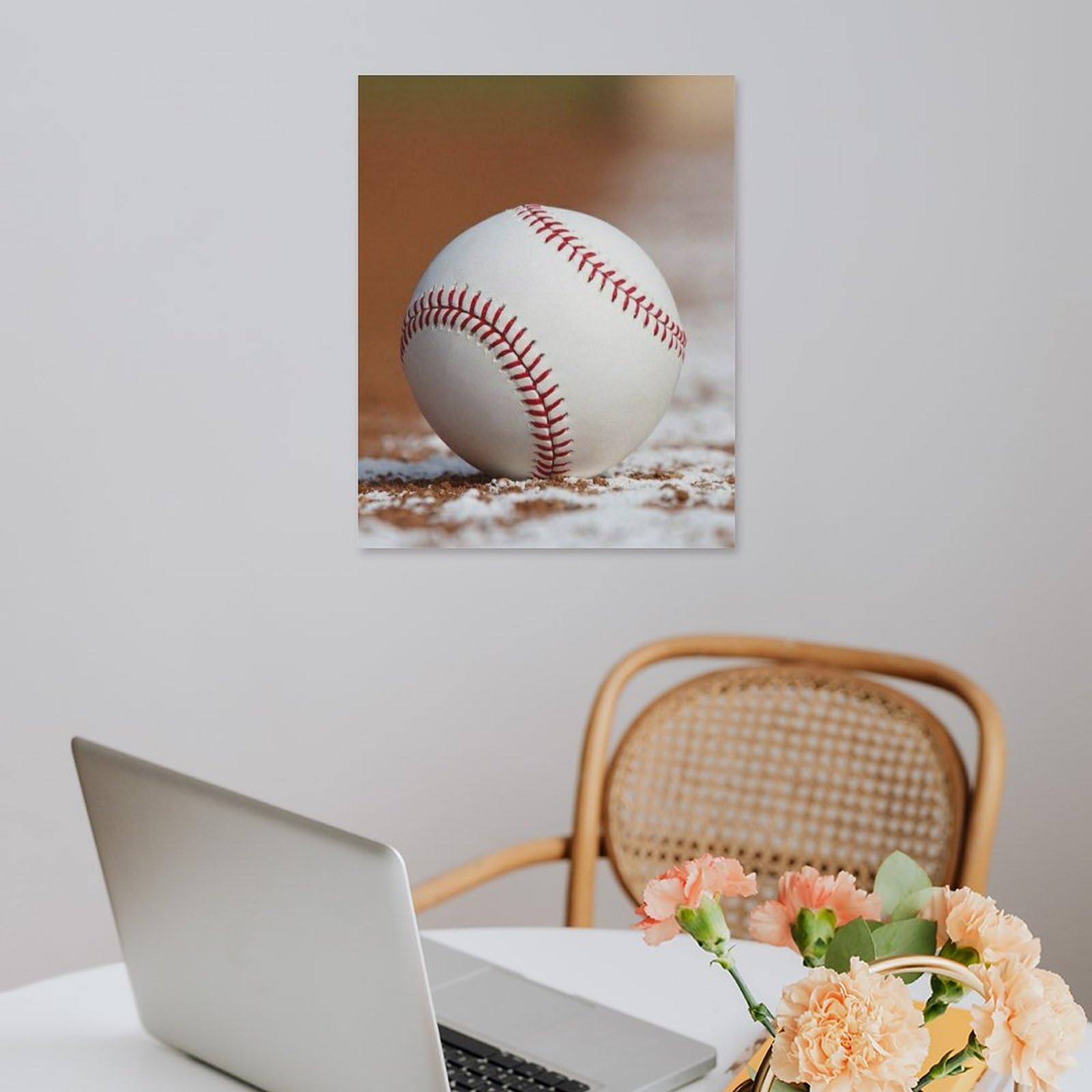 Amazon.co.jp: 絵画 野球場にあるボールインテリア 絵画 アートパネル