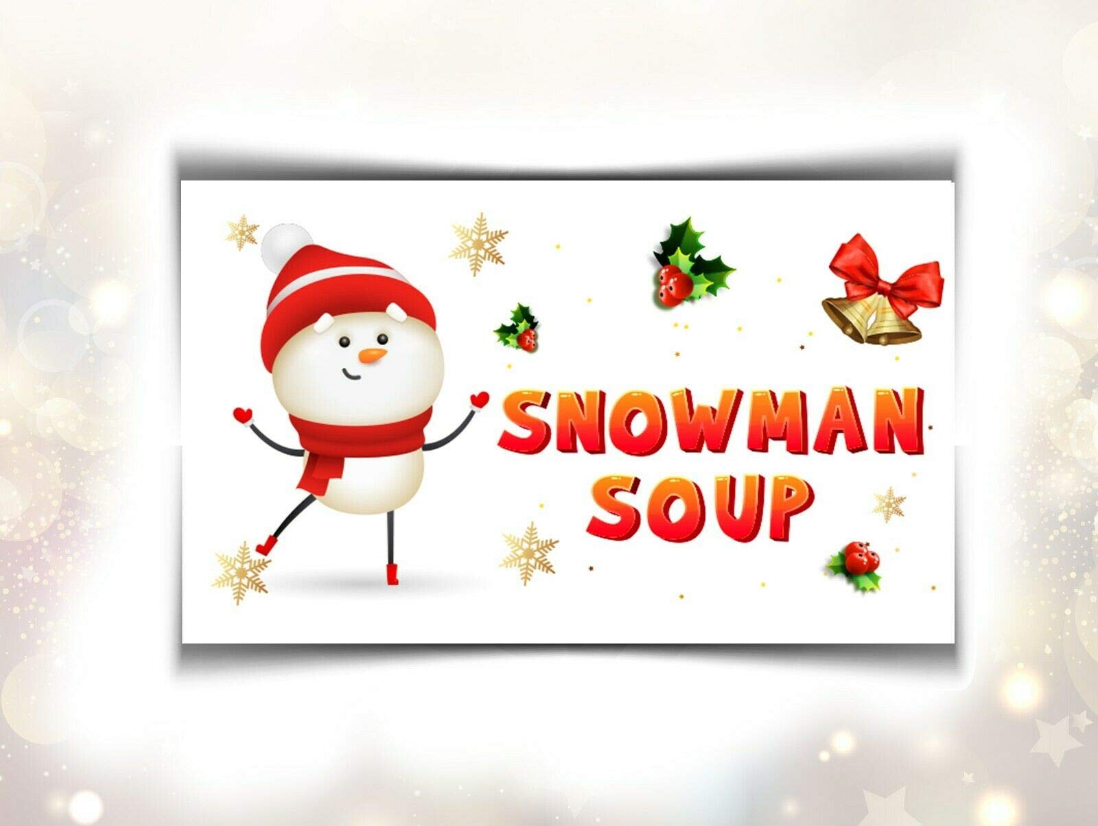 Sara Prints Snowman Soup 24 X Christmas Stickers(64 X 33.8Mm) #Snp29g