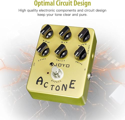 Miniatura 35 de JOYO Pedal de distorsión de alta ganancia de AC/DC Crunch a Heavy Metal con ecualizador de rango completo para efecto de guitarra eléctrica - Bypass