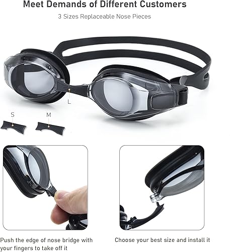 Miniatura 3 de AUTOR Gafas de natación de visión corta, gafas de natación, gafas de natación de corta visión para hombres, mujeres, adultos y jóvenes