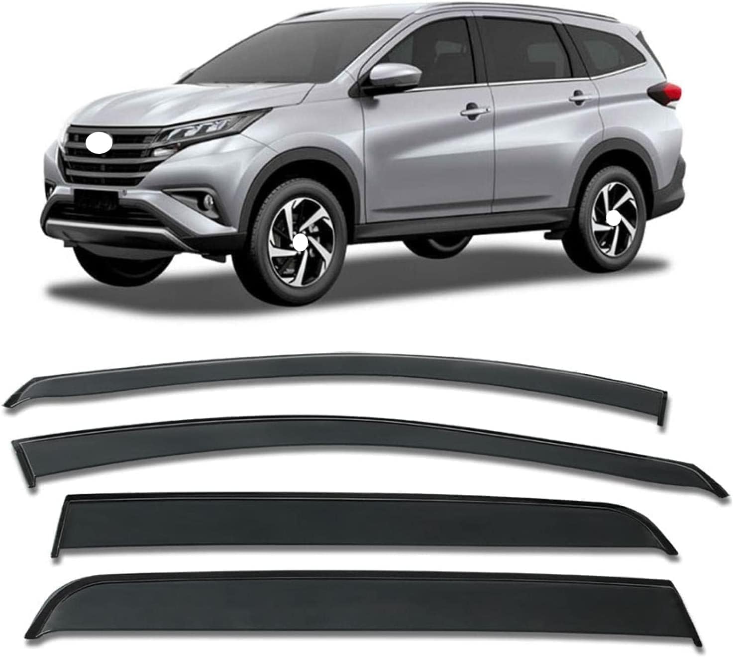 WeiYH Wind Deflectors for Toyota Rush 2017-2022, Keep Your Car Ventilated in Rain Car Rain Guard Shield Stick-on Fitment Weathershields
